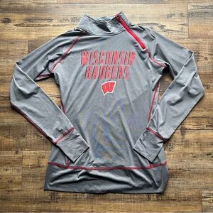 Rivalry Threads Womens Wisconsin Badgers Offset 1/4 Zip Long Sleeve  Size M 8/10